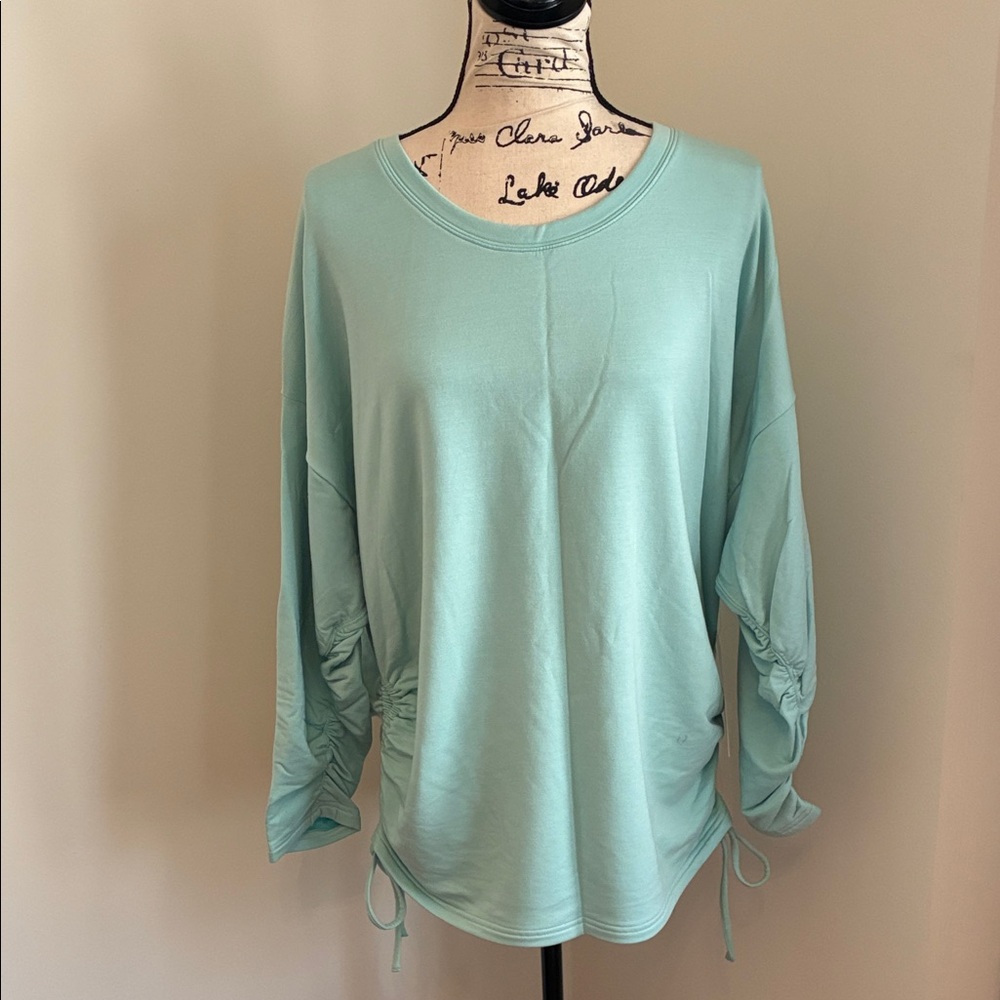 Athleta Lombard Ruched Sweatshirt (Mint Green)